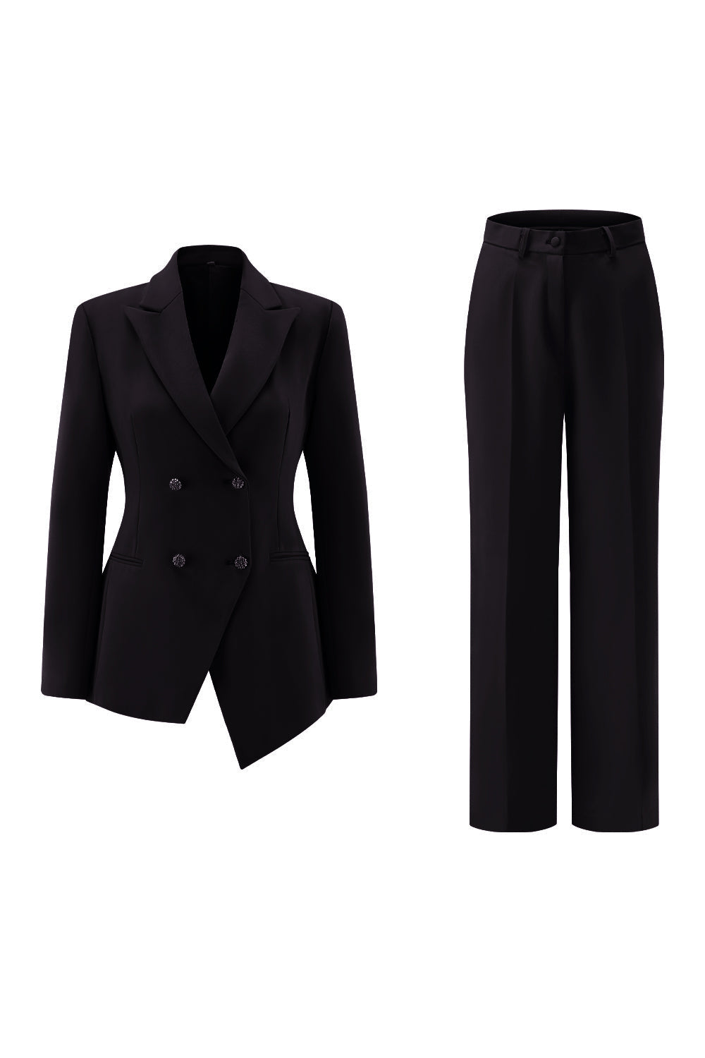 Fuchsia Double Breasted 2 Piece Women Prom Suits