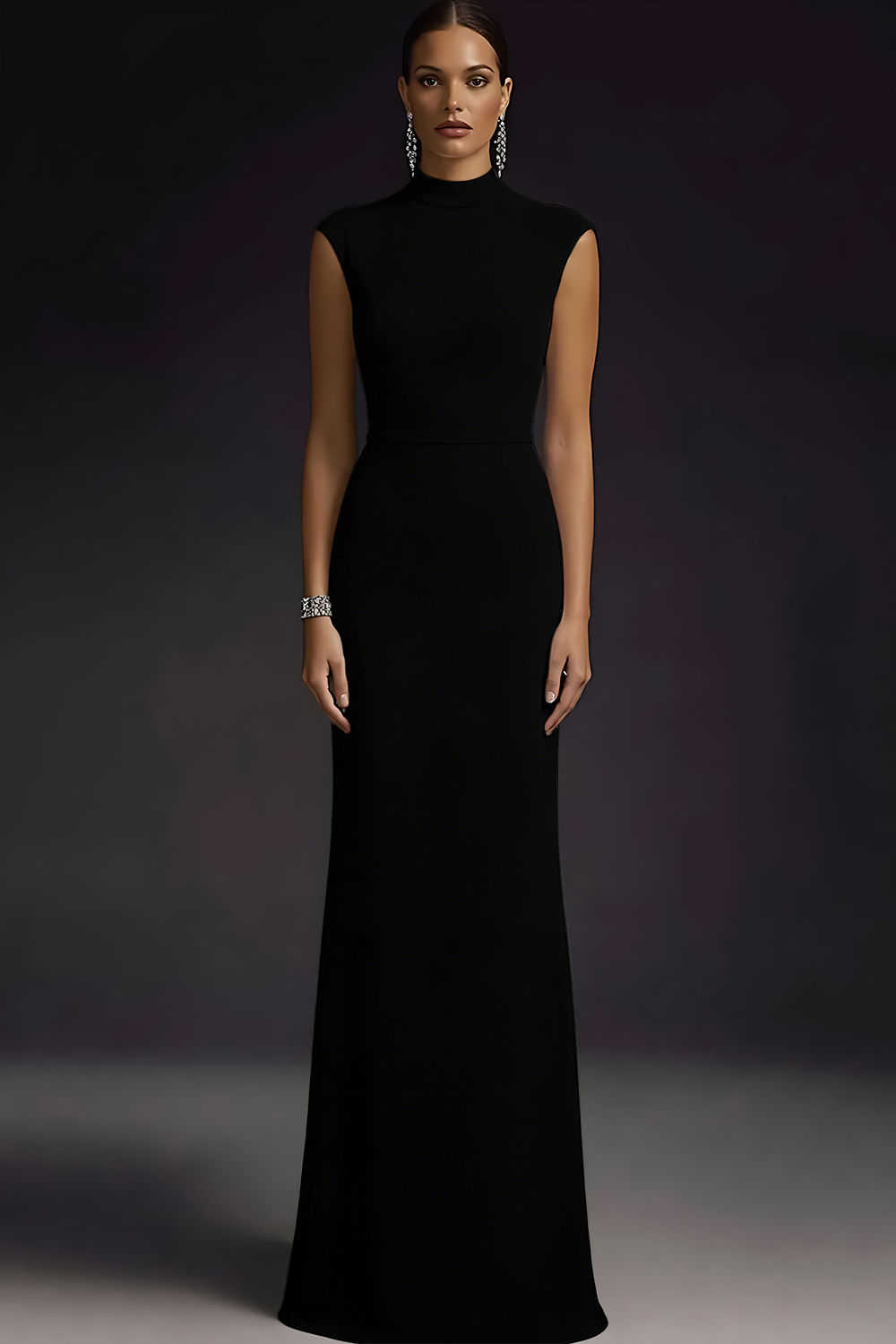 Elegant White High Neck Maxi Wedding Reception Dress