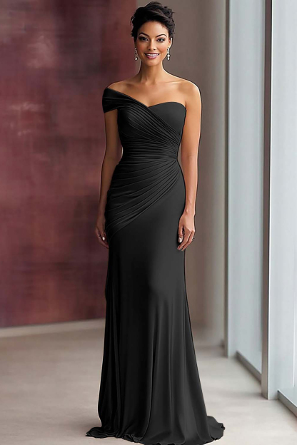 Light Khaki One Shoulder Sheath Ruched Gala Dress