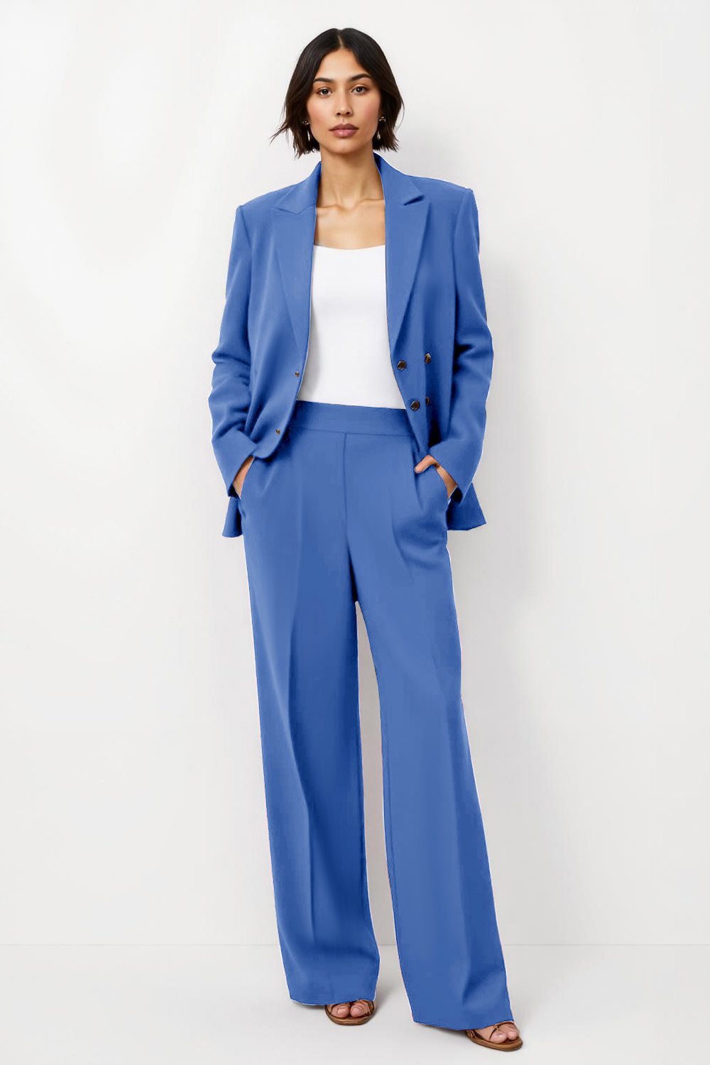 Burgundy Satin 2 Piece Notched Lapel Women Business Suits with Pockets