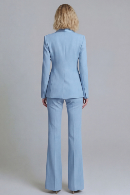 2 Piece Shawl Lapel Grey Green Double Breasted Business Suits