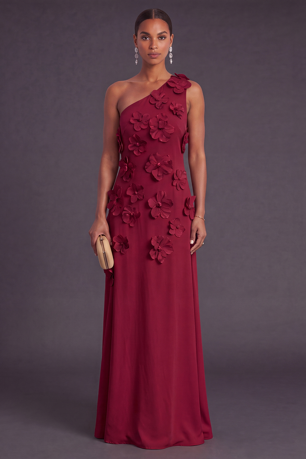 Yellow Floral One Shoulder Sheath Long Formal Dress
