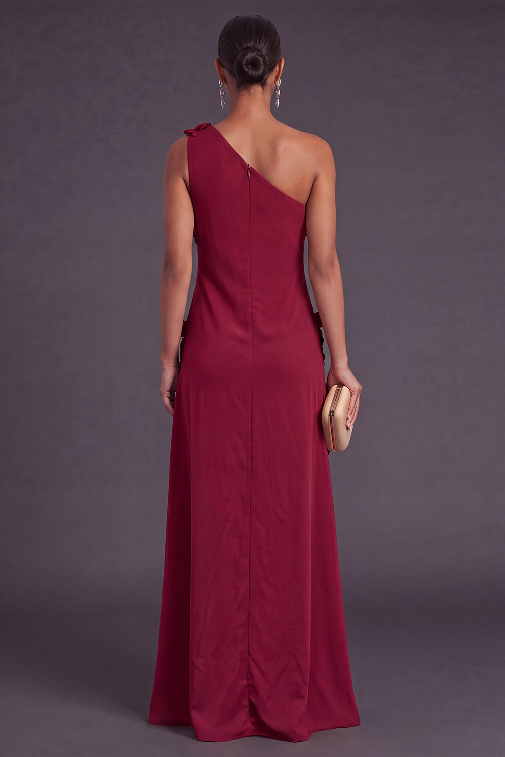 Yellow Floral One Shoulder Sheath Long Formal Dress