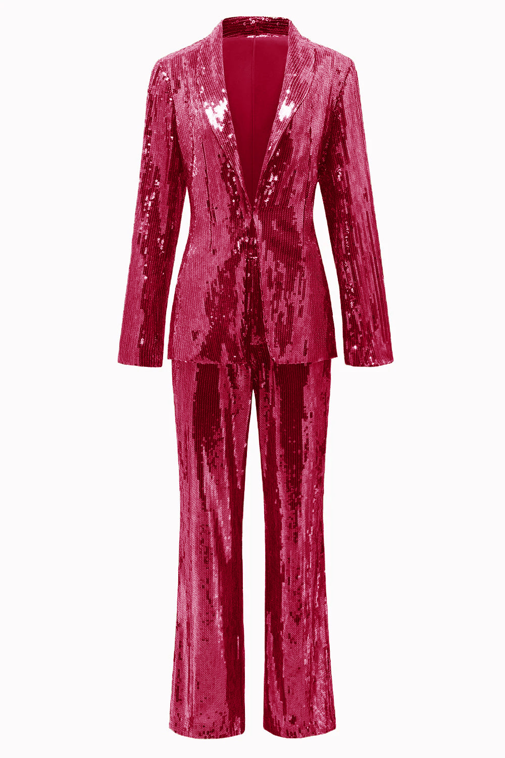 Golden Sparkly Sequined 2 Piece Women Party Suits