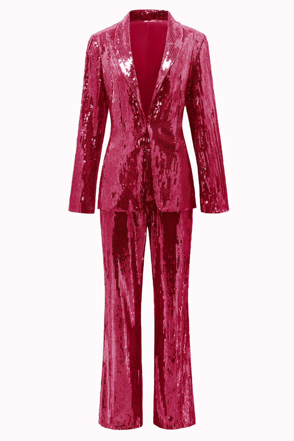 Golden Sparkly Sequined 2 Piece Women Party Suits