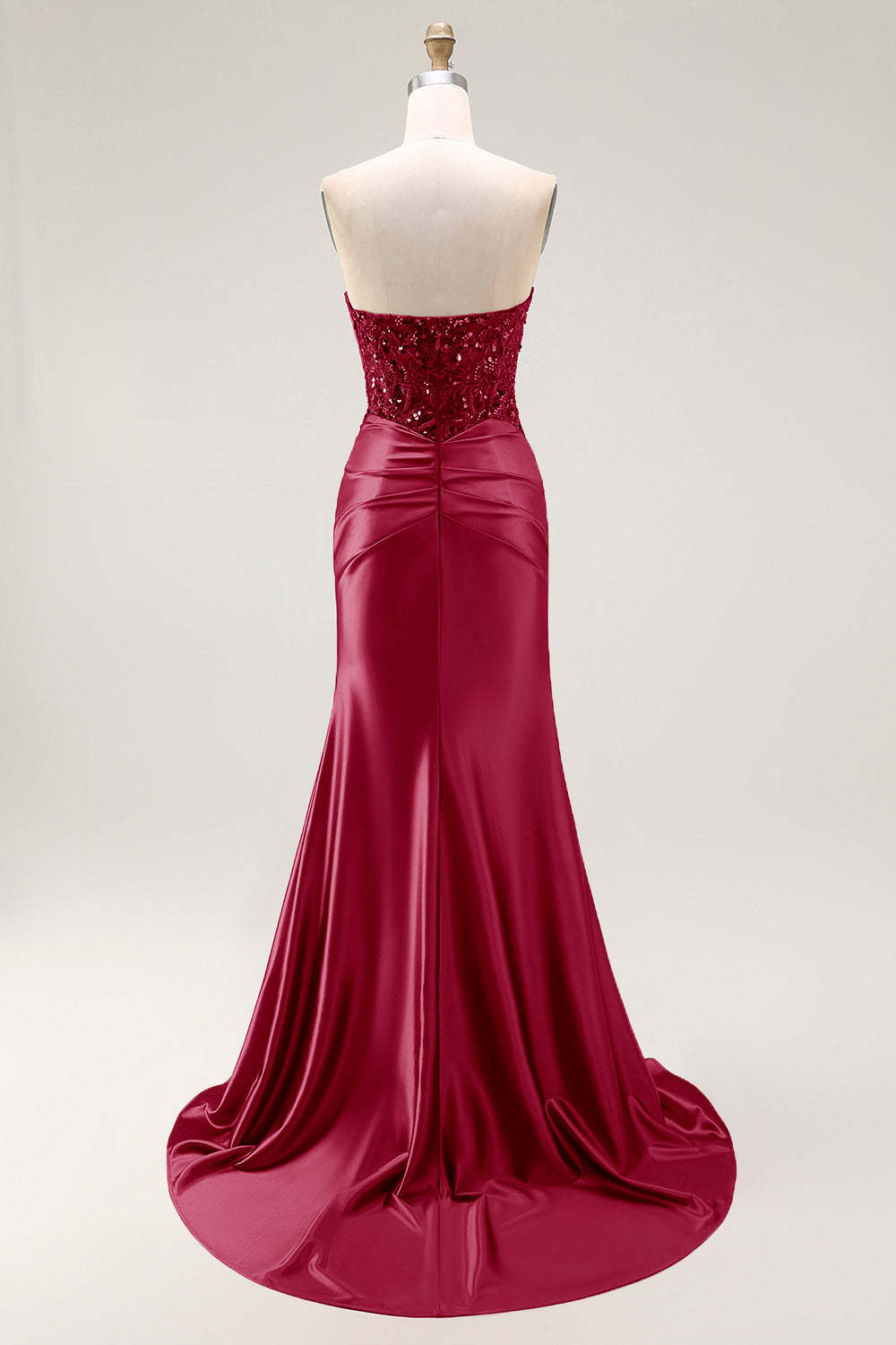 Red Sparkly Sweetheart Mermaid Long Prom Dress with Sequins