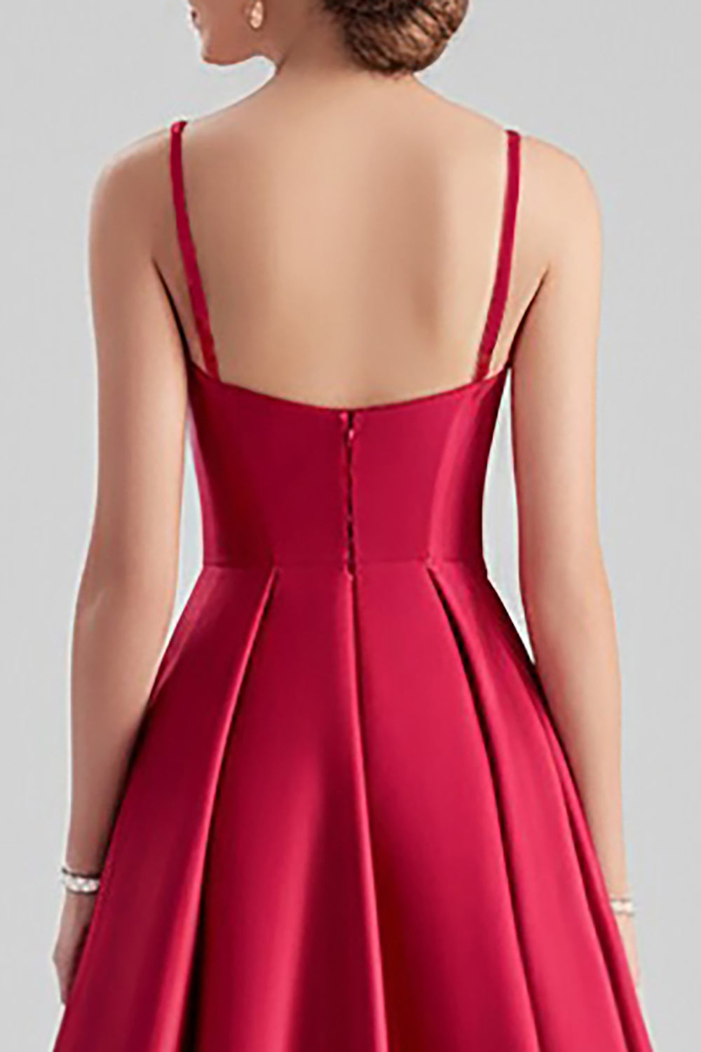 Black A Line Satin Spaghetti Straps Maxi Formal Dress