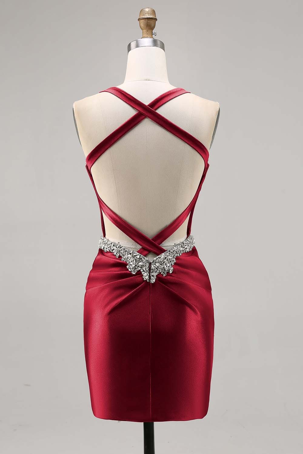 Dark Green Corset Satin Short Tight Sparkly Homecoming Dress with Beading