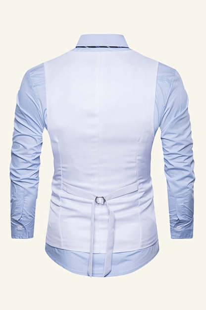 Black Single Breasted Lapel Men's Black Vest