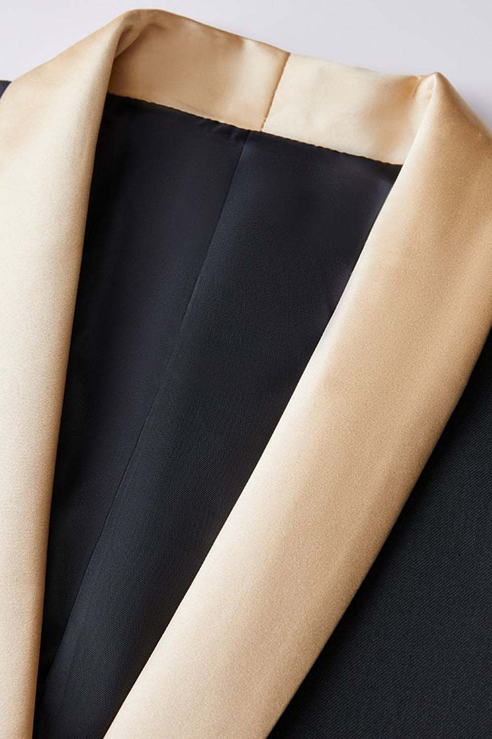 Black and Champagne Shawl Lapel  3 Piece Slim Fit Men's Homecoming Suits