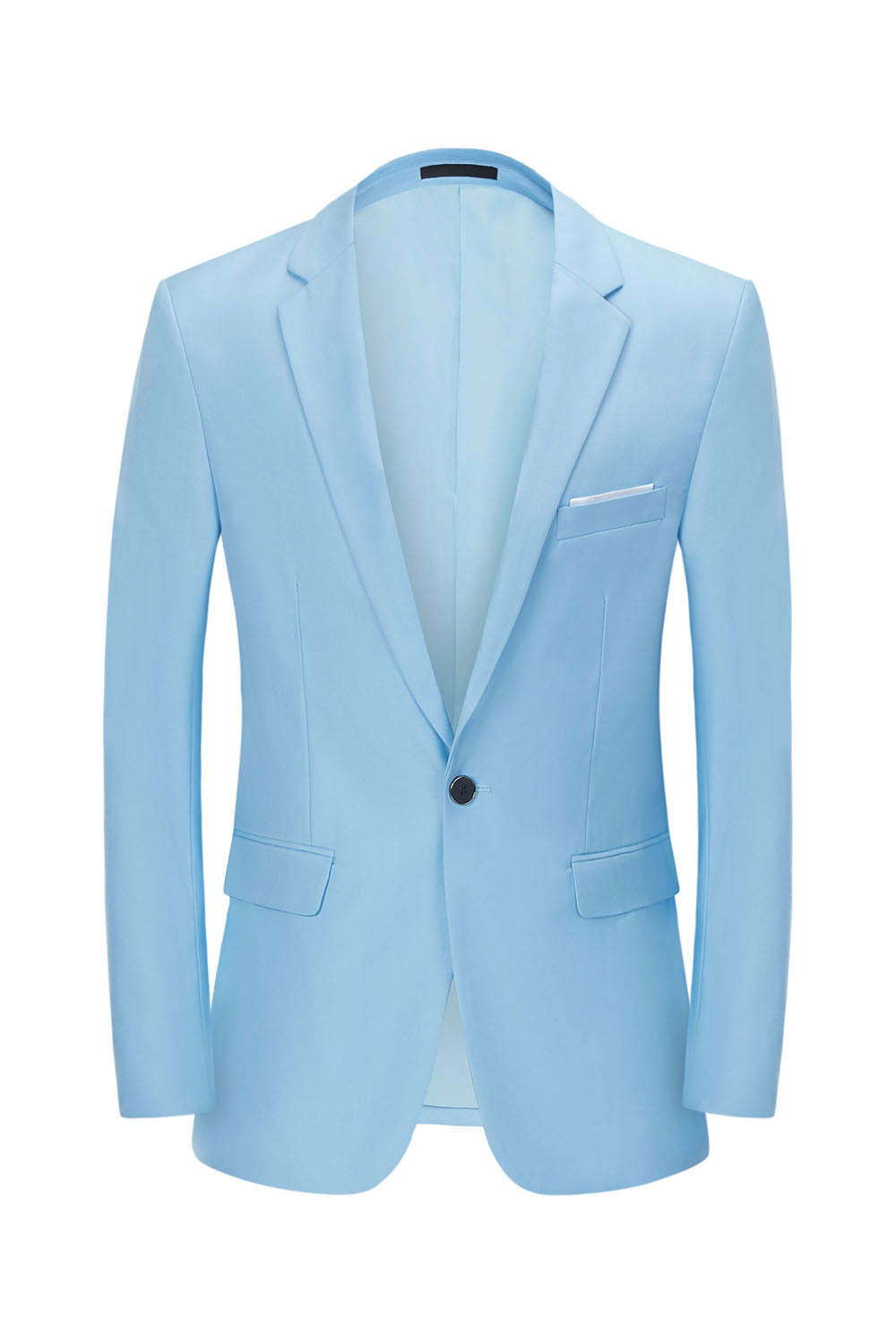 Leely Men's Light Blue Wedding Blazer Notched Lapel One Button Party Tuxedo