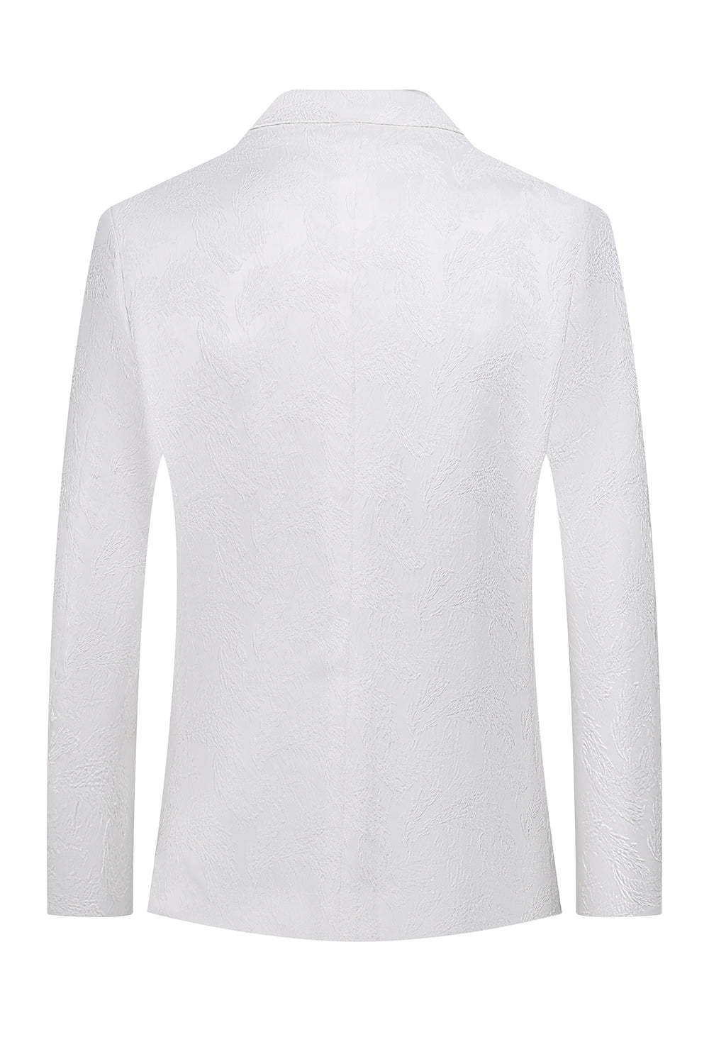 White Jacquard Double Breasted 2 Piece Men's Suits