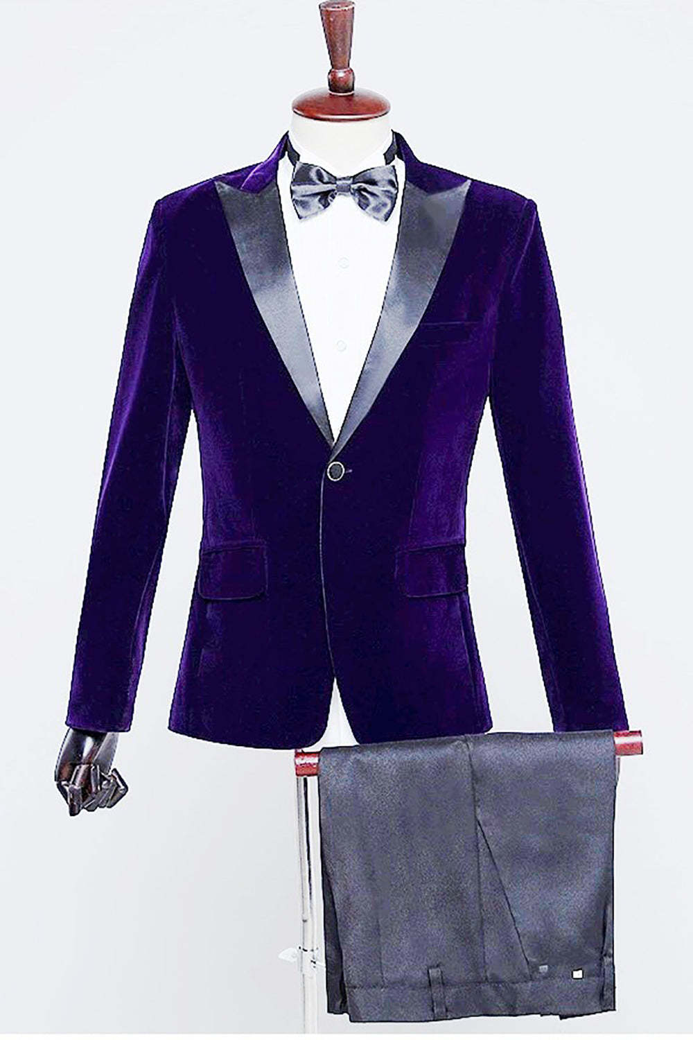 Black One-Piece Velvet Men's Tuxedo for Party