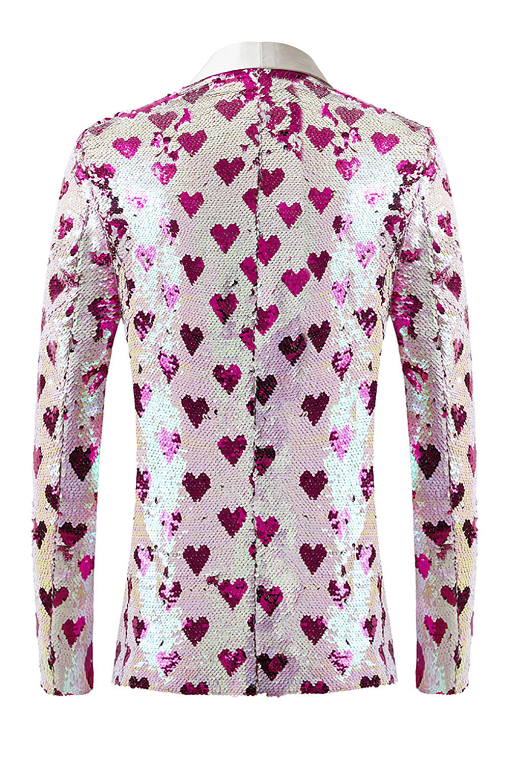 Pink Sequins Shawl Lapel Men's Blazer