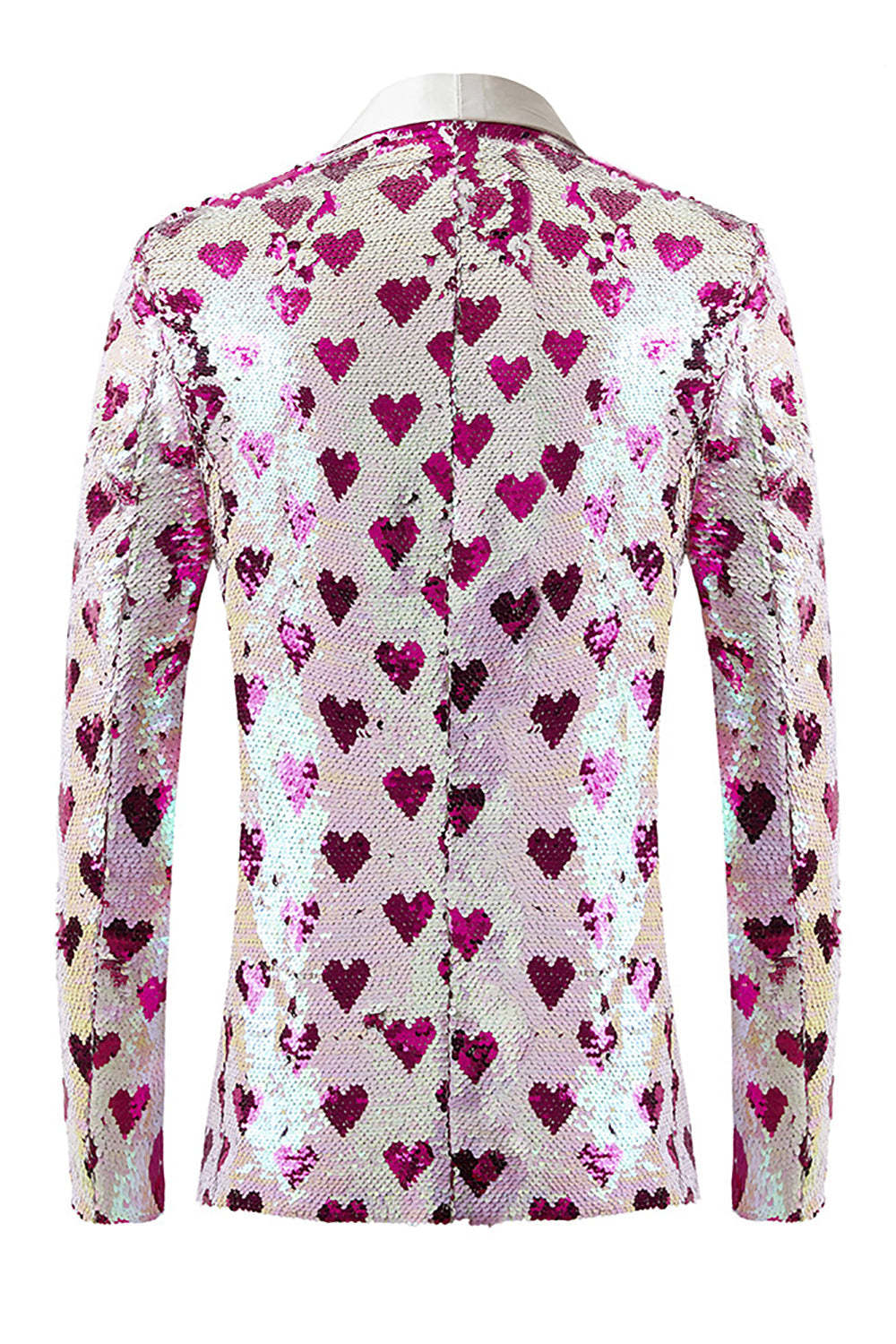 Pink Sequins Shawl Lapel Men's Blazer