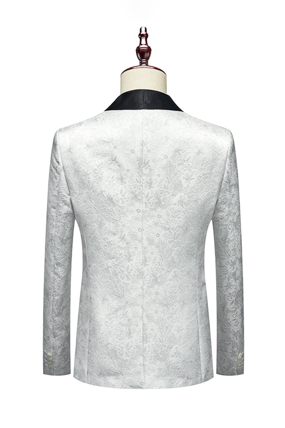 White Shawl Lapel Jacquard 3 Pieces Men's Prom Suits