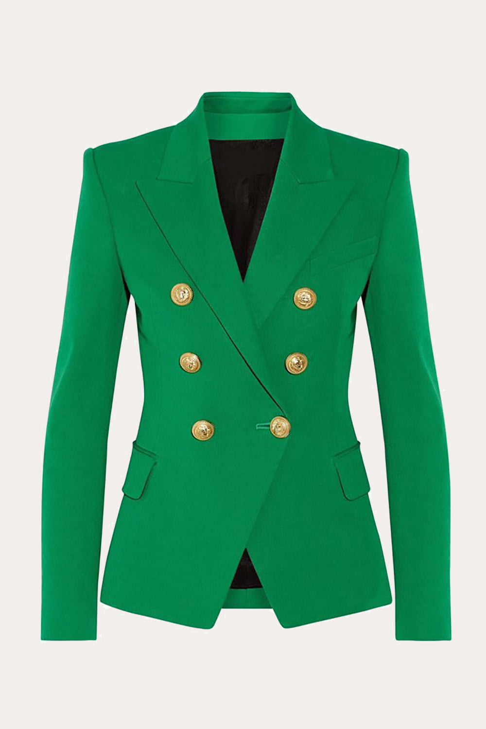 Black Double Breasted Peak Lapel Women Party Blazer