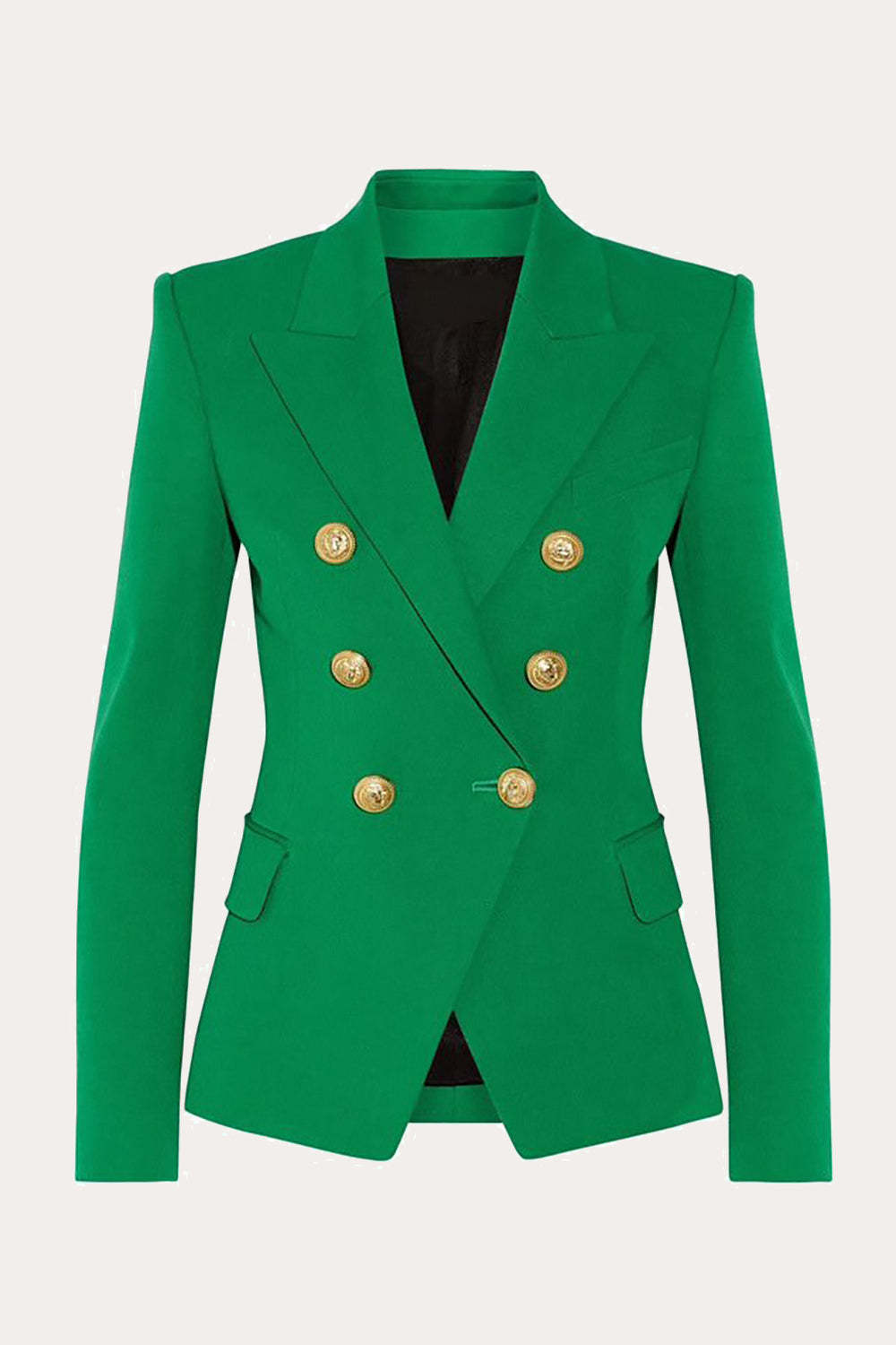 Black Double Breasted Peak Lapel Women Party Blazer