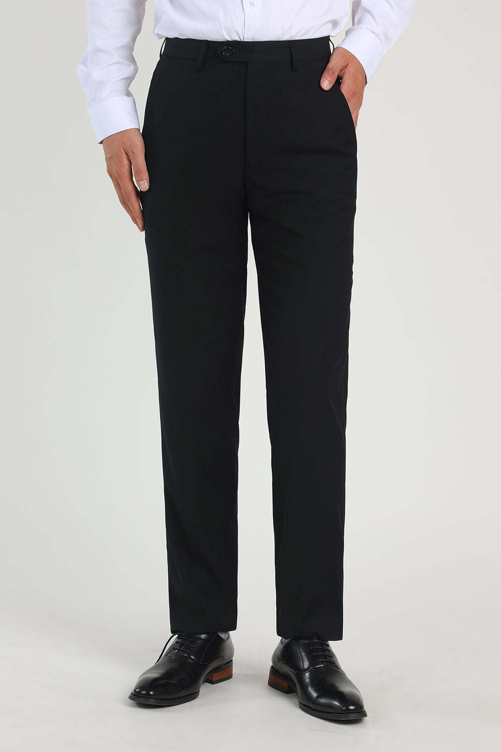 Leely Navy High Waisted Straight Leg Suit Pants Mens for Wedding
