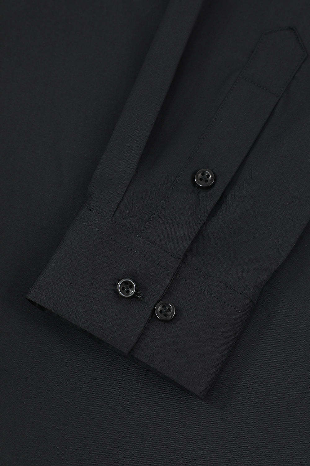 Men's Black Solid Long Sleeves Suit Shirt