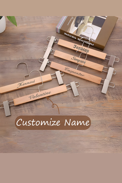 Customized Brown Engraved Wooden Hangers