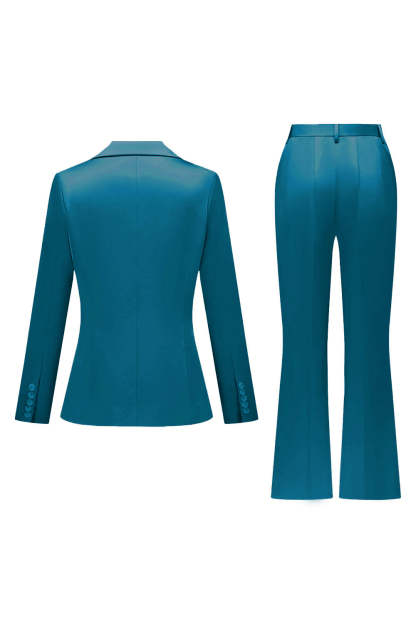 Fuchsia Satin Peak Lapel Women Suits with Long Sleeves