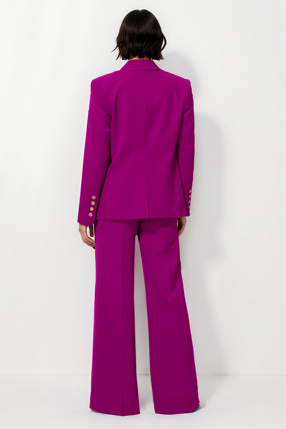 Burgundy Satin 2 Piece Notched Lapel Women Business Suits with Pockets