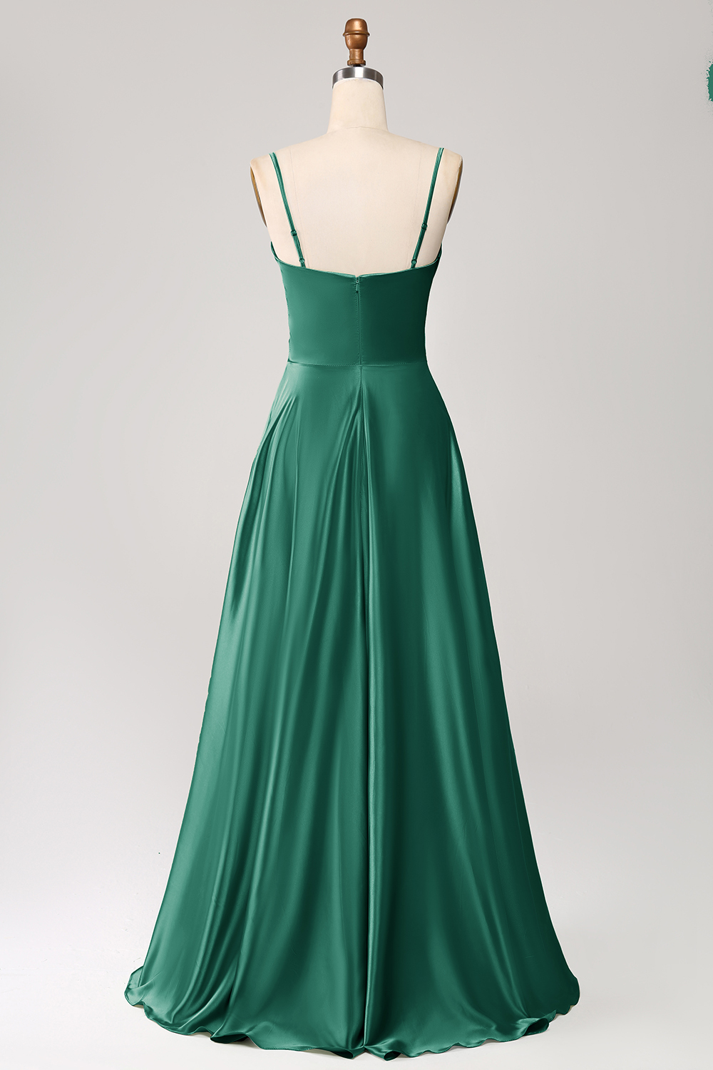 Green A Line Cowl Neck Prom Dress with Sequins