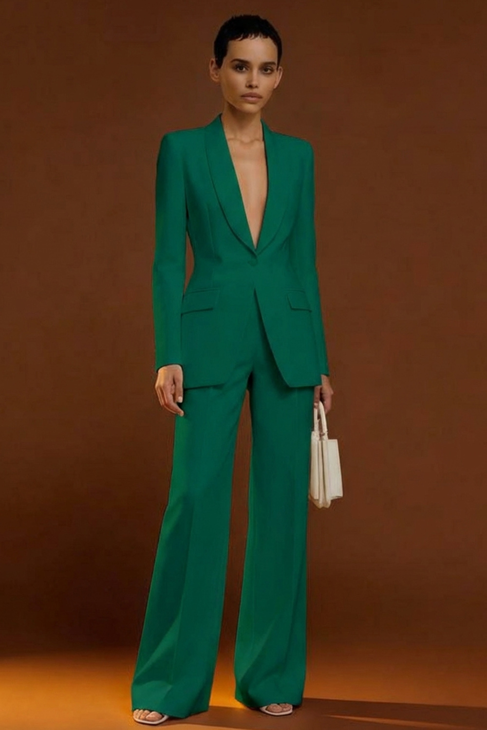 Ivory 2 Piece Shawl Lapel Single Breasted Business Suits