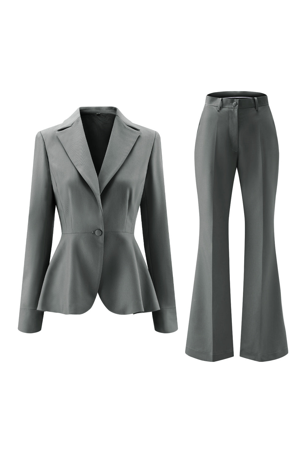 Grey Green 2 Piece Notched Lapel Women Prom Suits