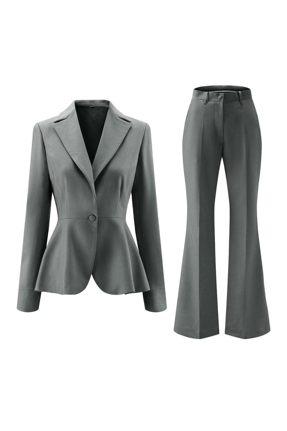 Grey Green 2 Piece Notched Lapel Women Prom Suits