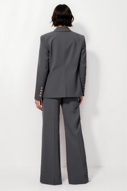 Burgundy Satin 2 Piece Notched Lapel Women Business Suits with Pockets