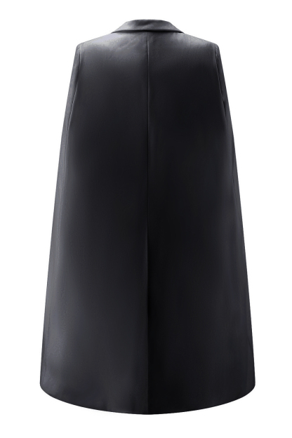 White Bodycon Peak Lapel Mini Work Dress with Cape