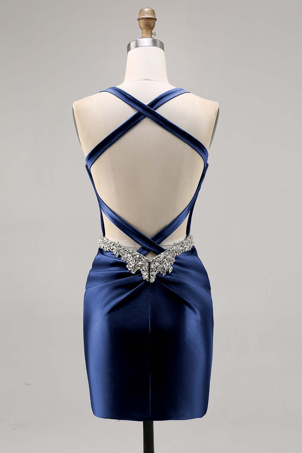 Dark Green Corset Satin Short Tight Sparkly Homecoming Dress with Beading