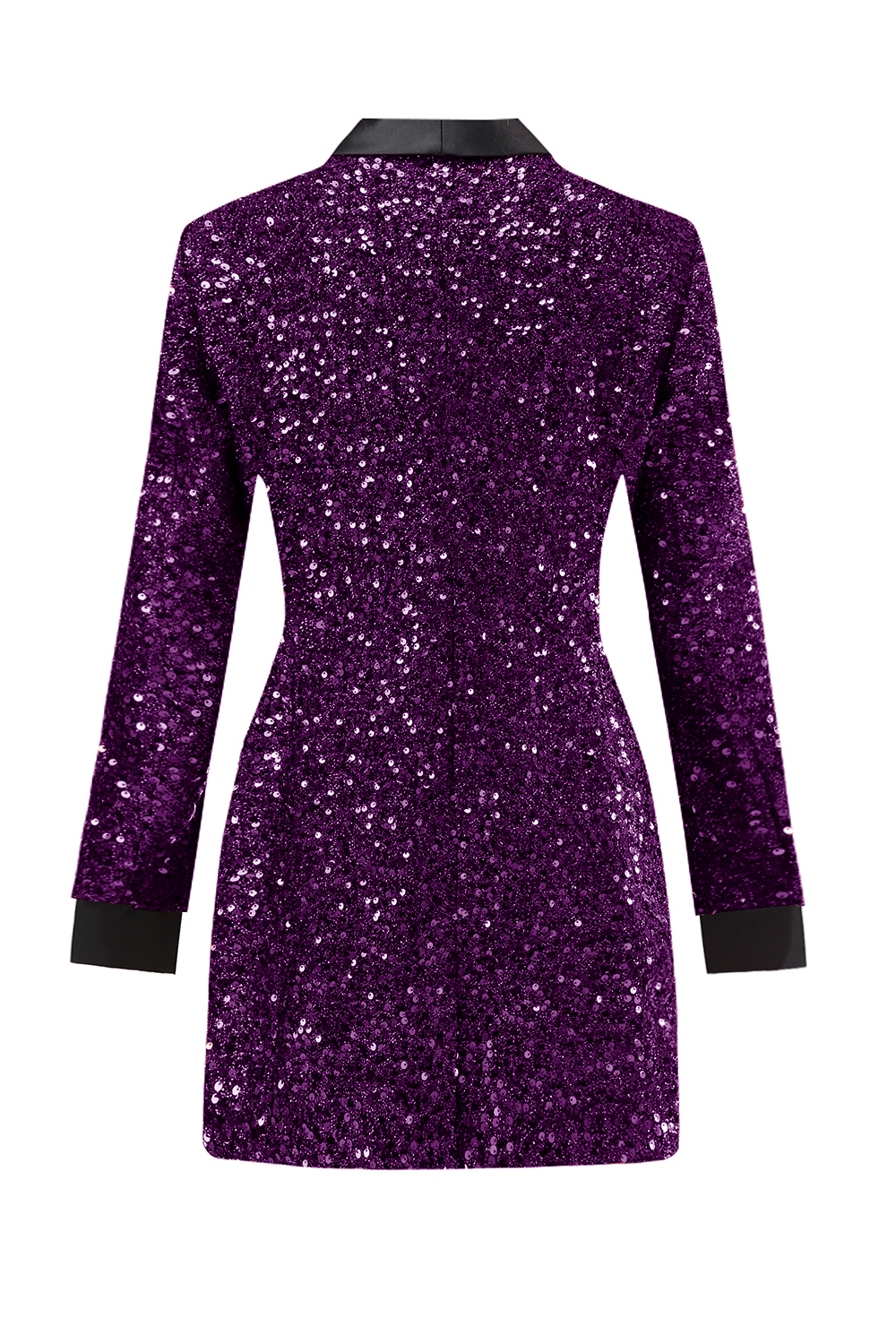 Burgundy Sequined Bodycon Maxi Women's Blazer