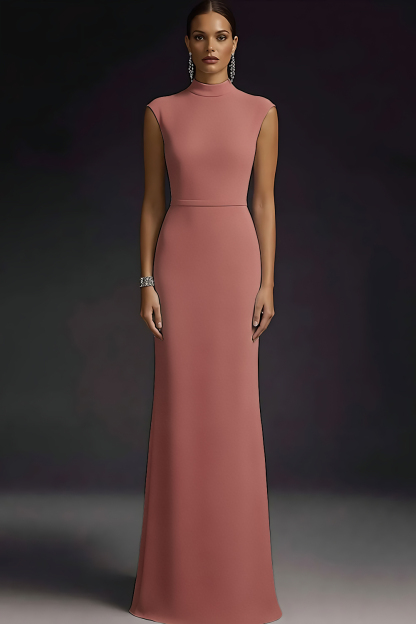 Elegant White High Neck Maxi Wedding Reception Dress