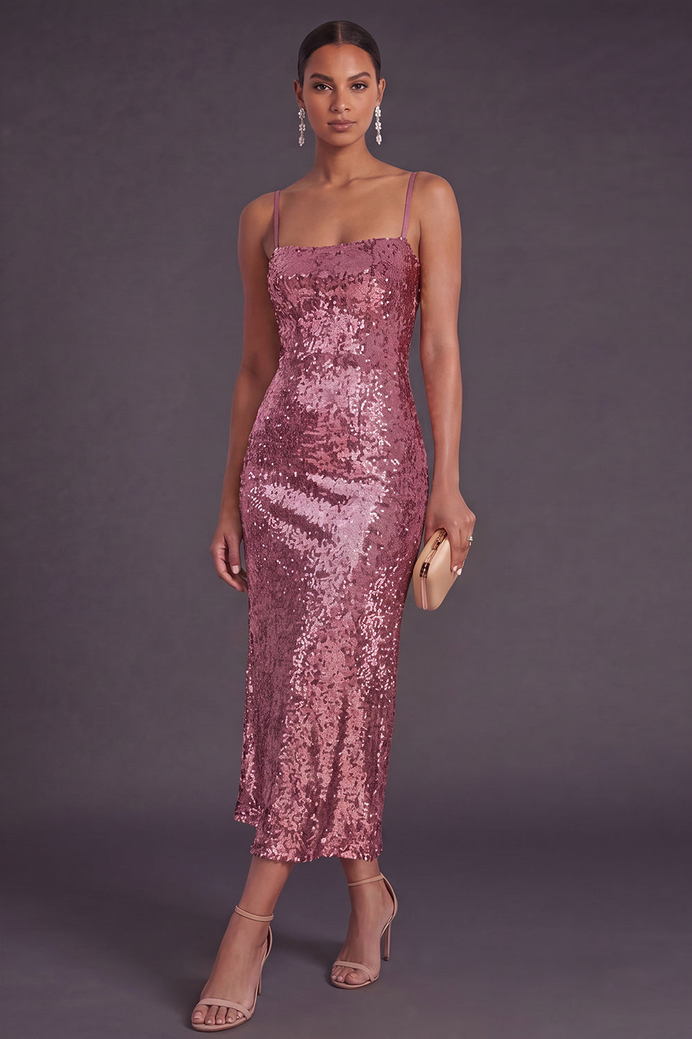 Sparkly Black Spaghetti Straps Mermaid Sequin Long Formal Dress
