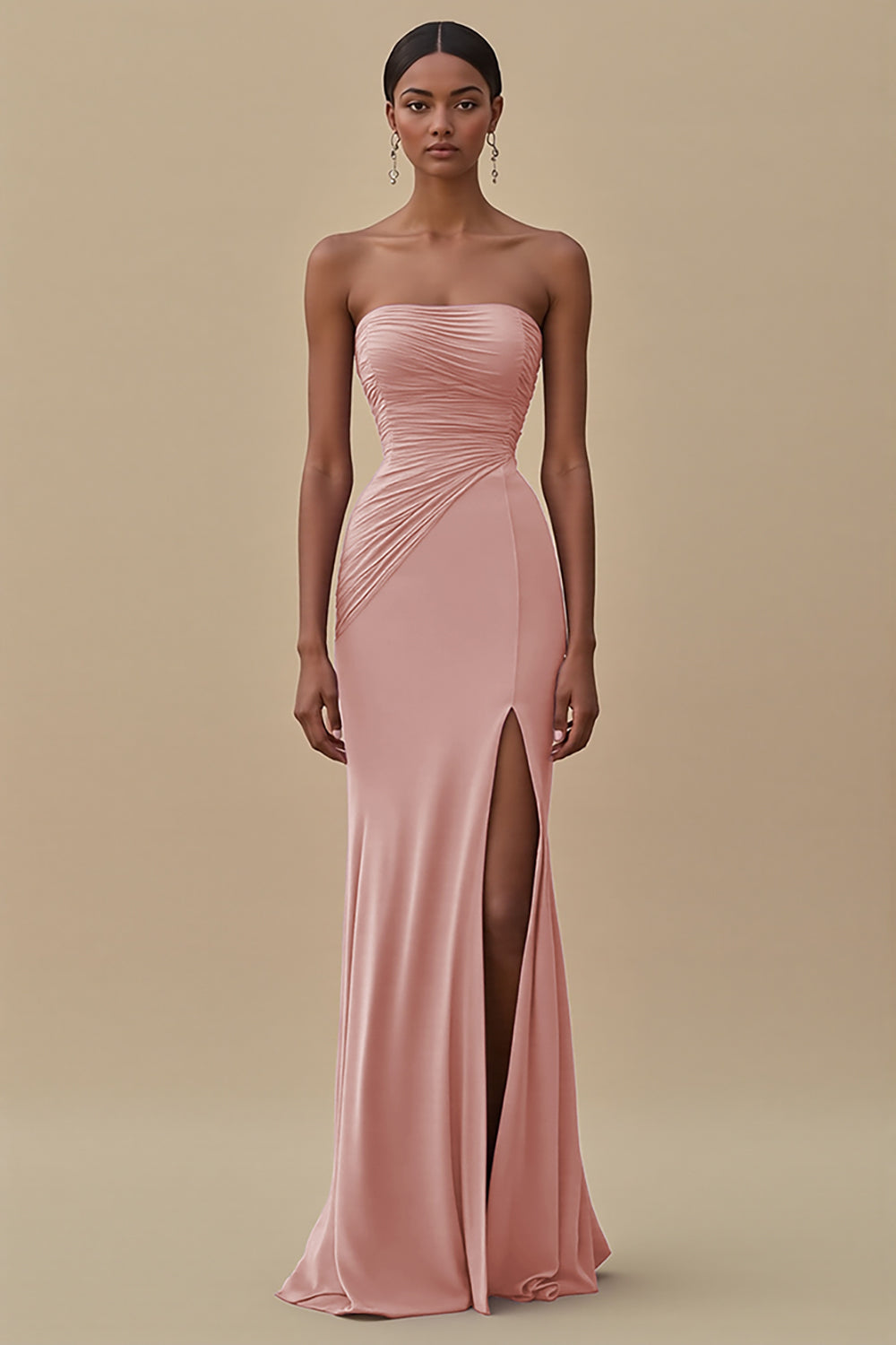 Elegant Black Chiffon Sheath Maxi Formal Dress with Slit