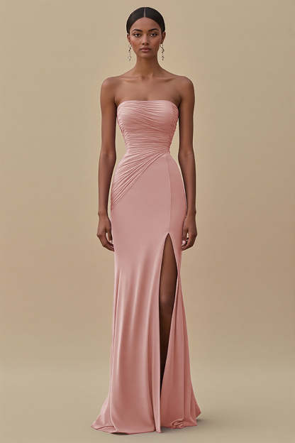 Elegant Black Chiffon Sheath Maxi Formal Dress with Slit