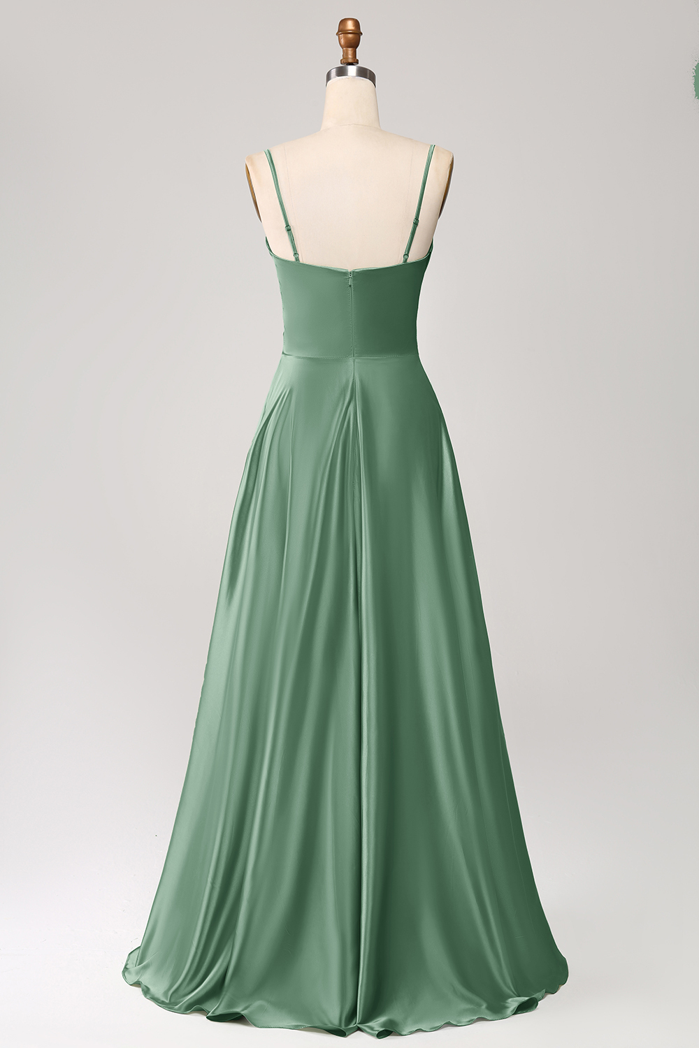 Green A Line Cowl Neck Prom Dress with Sequins