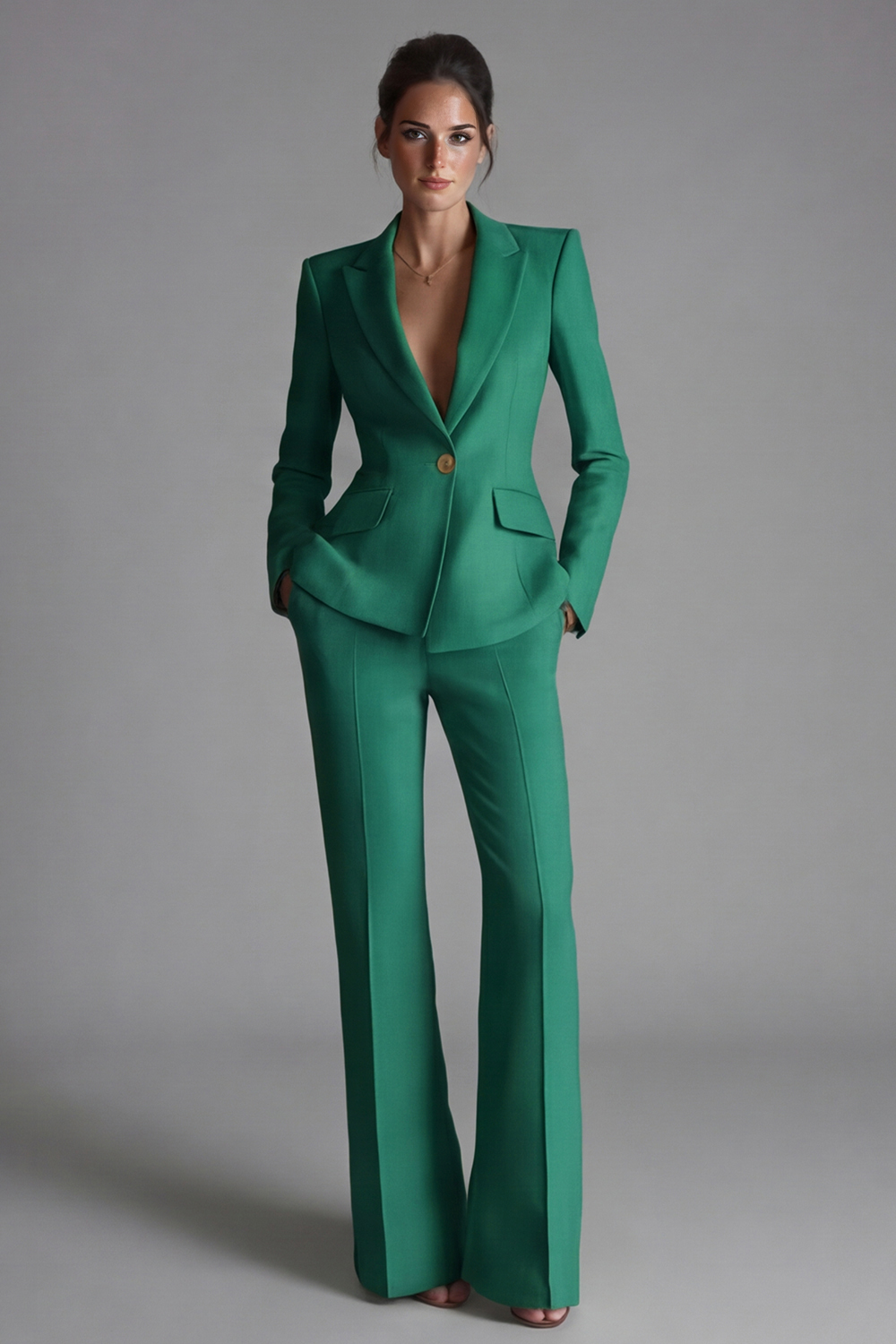 2 Piece Single Pink Breasted Slim Fit Peak Lapel Prom Suits