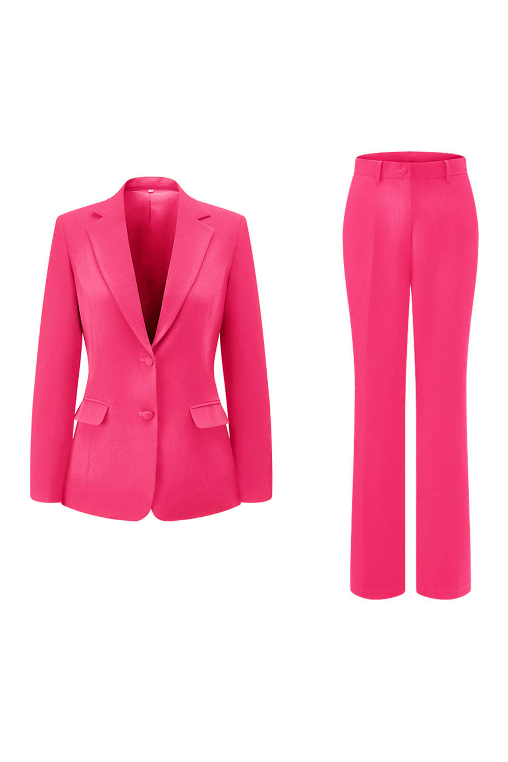 Dark Fuchsia 2 Piece Notched Lapel Women Prom Suits