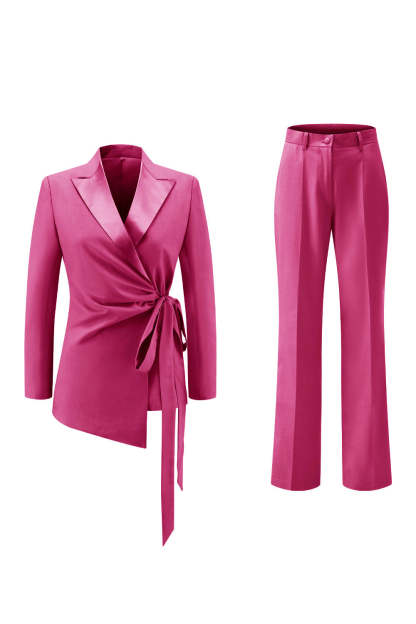 Lilac Peak Lapel 2 Piece Women Prom Suits with Sash