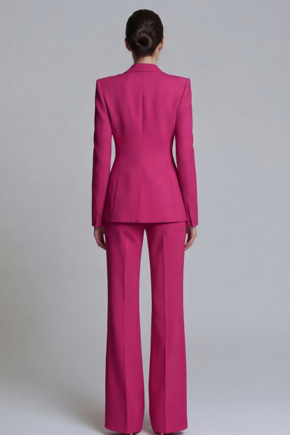 2 Piece Single Pink Breasted Slim Fit Peak Lapel Prom Suits