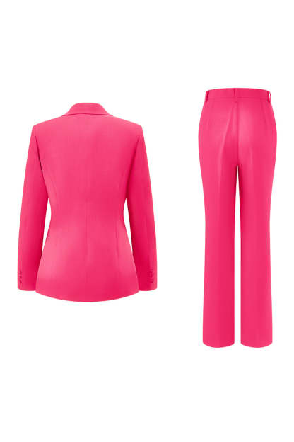Dark Fuchsia 2 Piece Notched Lapel Women Prom Suits