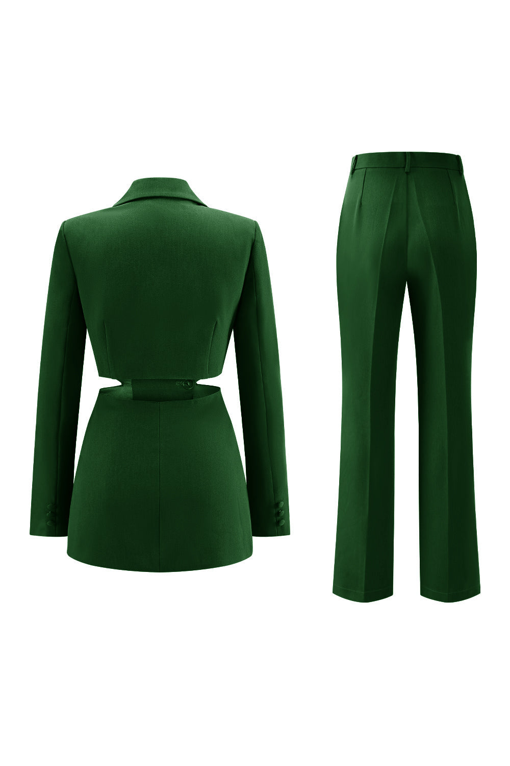 Grey Blue 2 Piece Notched Lapel Cut Out Women Prom Suits