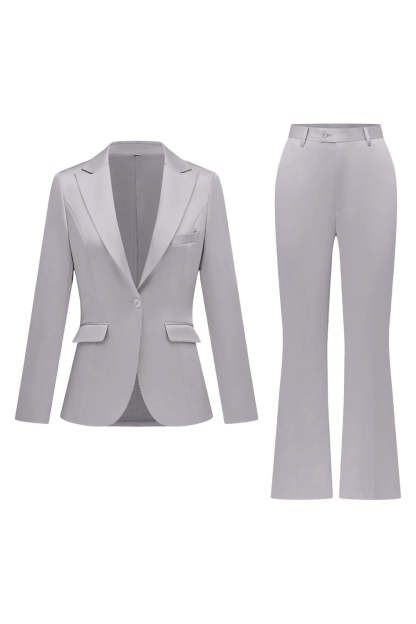 Fuchsia Satin Peak Lapel Women Suits with Long Sleeves