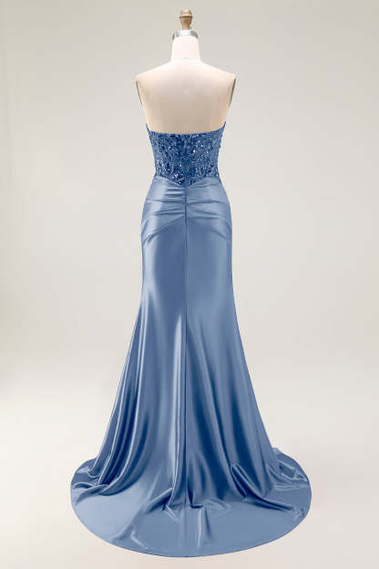 Red Sparkly Sweetheart Mermaid Long Prom Dress with Sequins