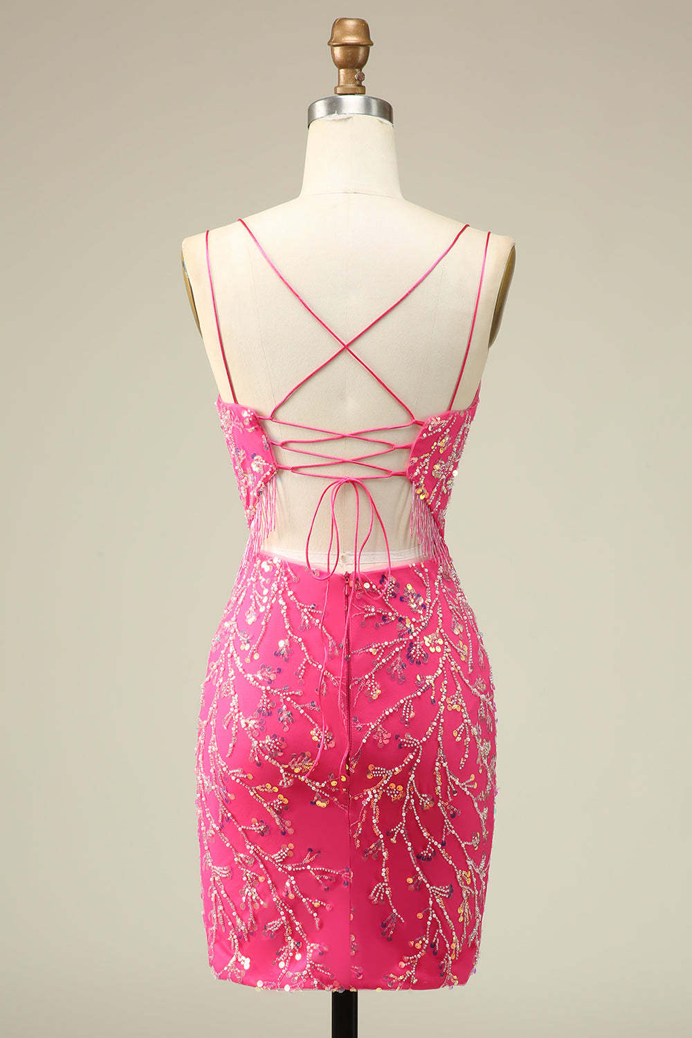 Elegant Corset Back Bodycon Homecoming Dress With Tassel