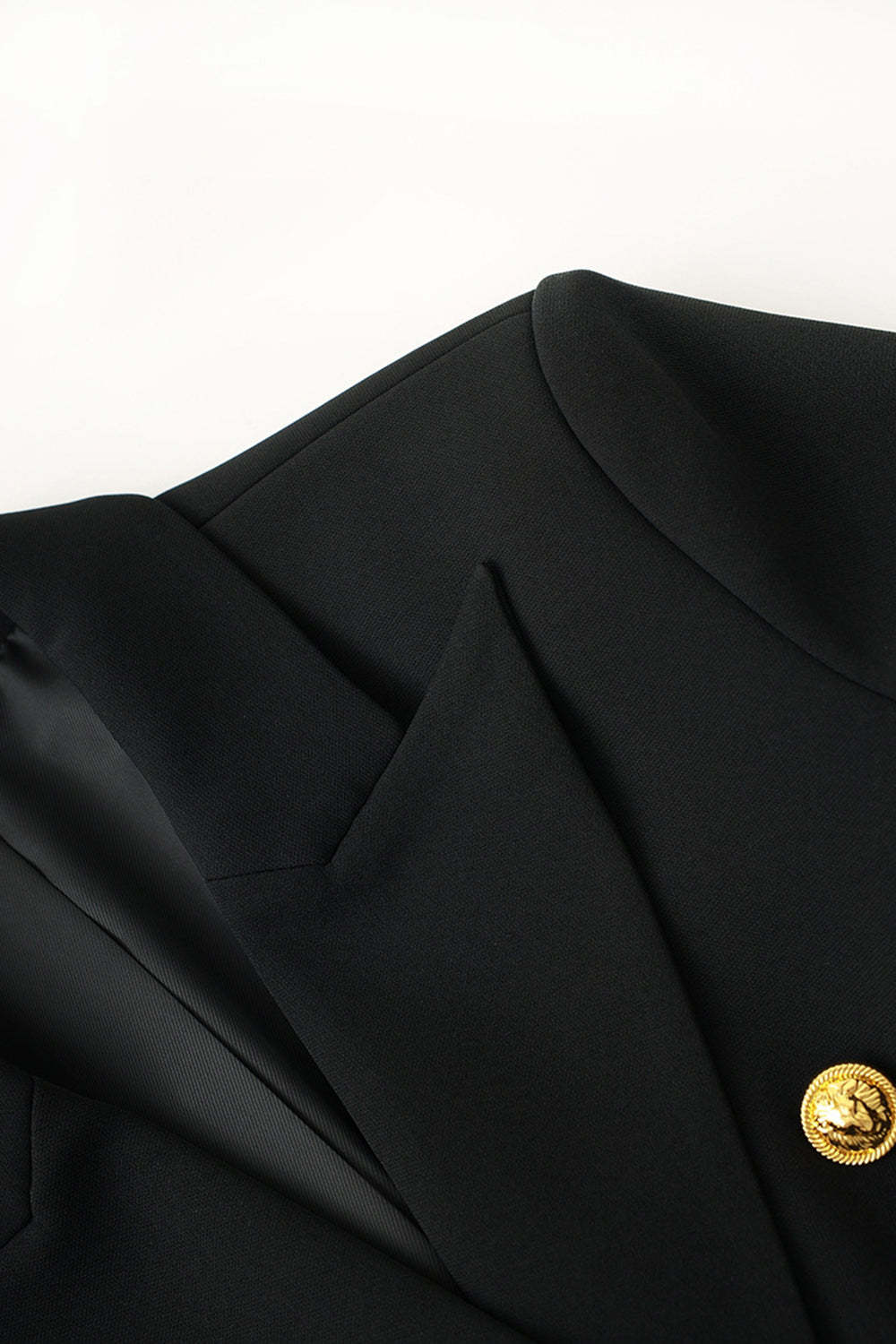 Black Peak Lapel Double Breasted Women Prom Blazer with Sleeves